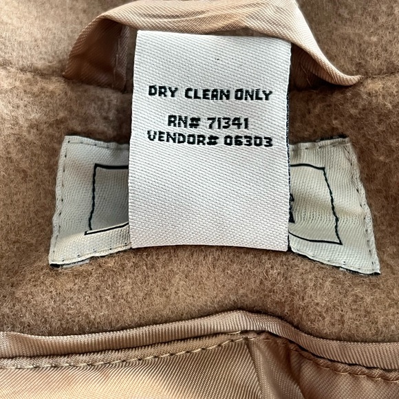 L. L. Bean Early 2000s Vintage Classic Wool Pea Coat Camel Women's 14 - Picture 7 of 11